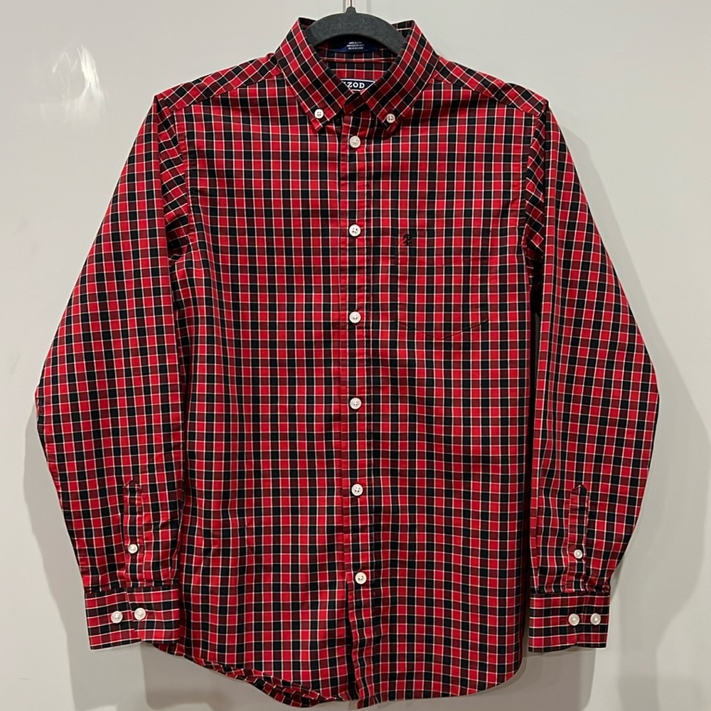 Boy’s Izod Button Down Plaid Shirt